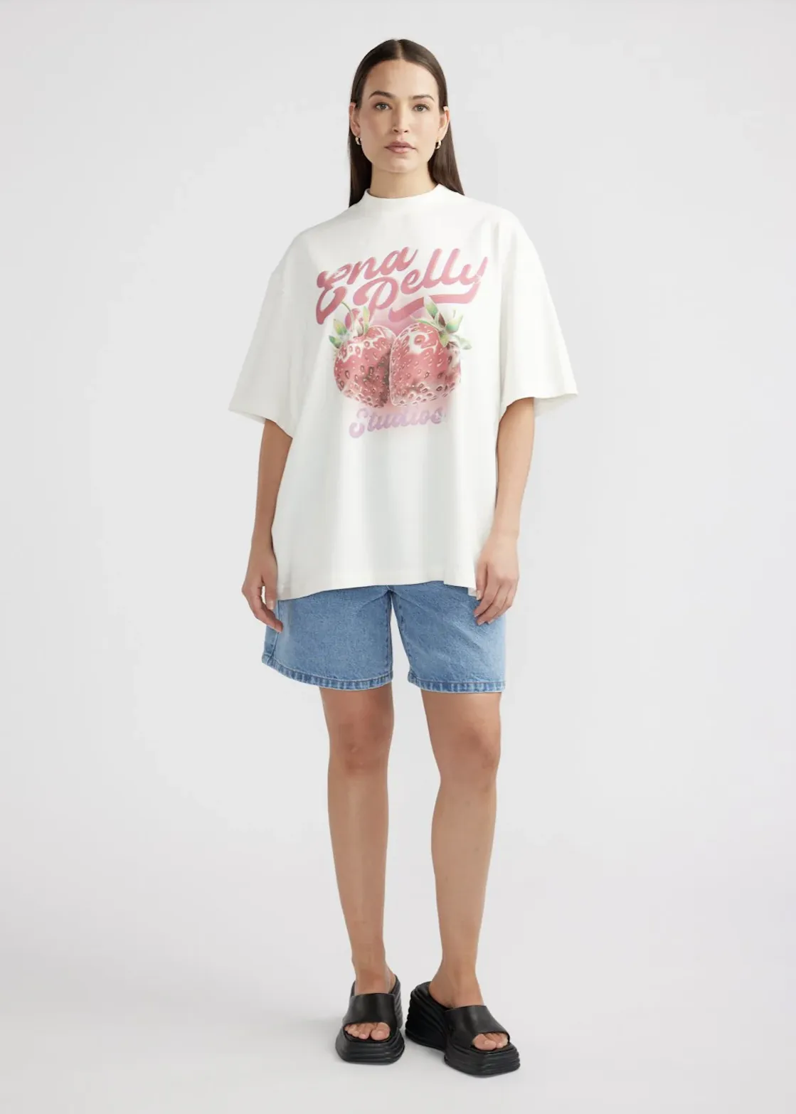 ENA PELLY Strawberry Glow Tee - Vintage White