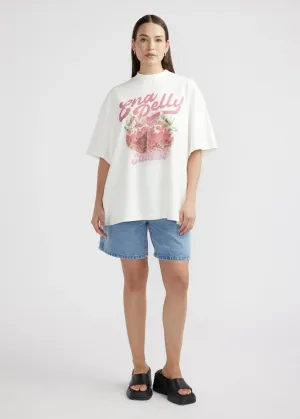 ENA PELLY Strawberry Glow Tee - Vintage White