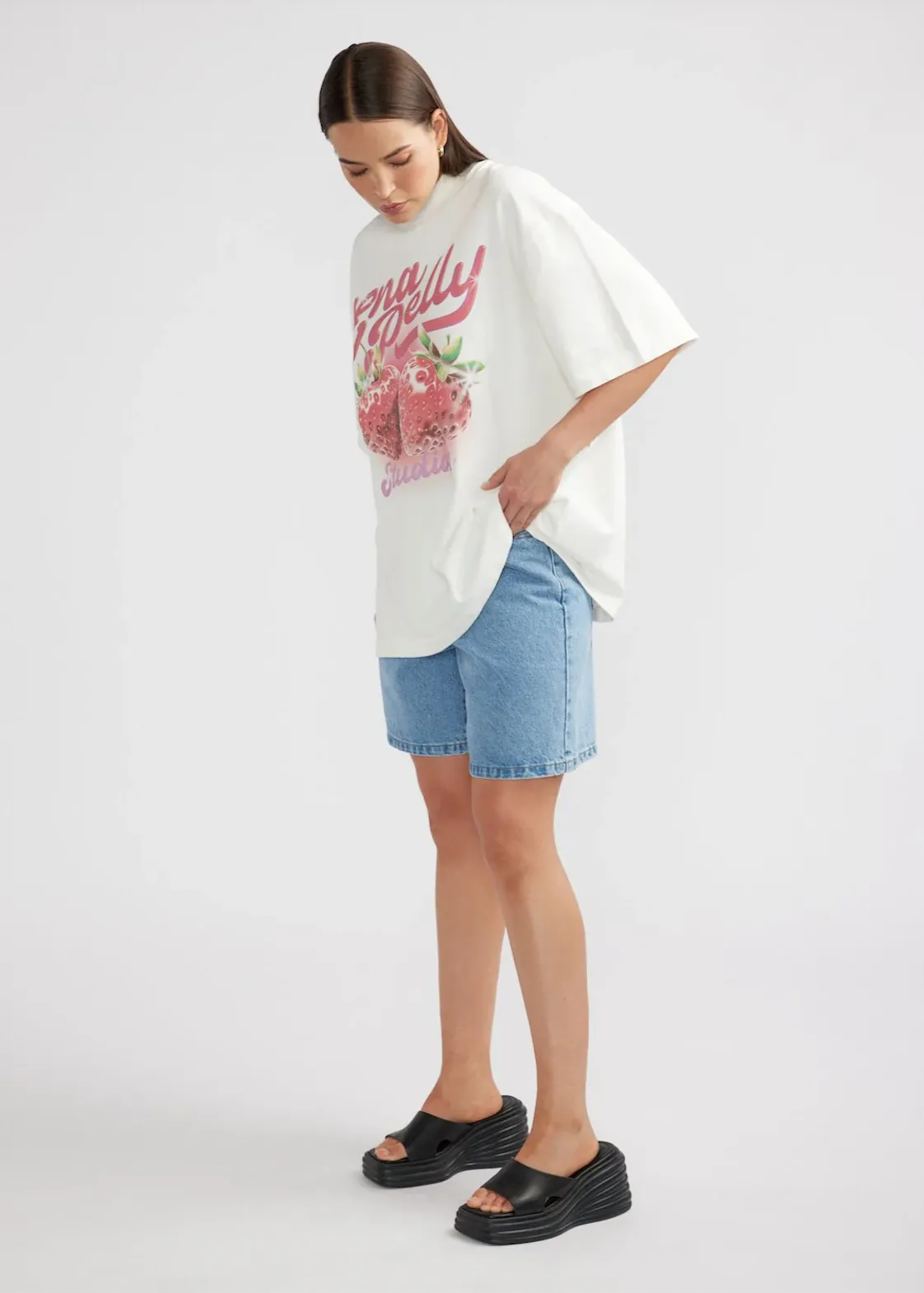 ENA PELLY Strawberry Glow Tee - Vintage White
