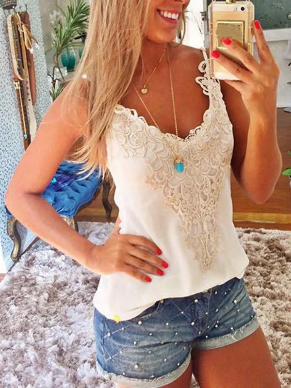 Fashion Lace Tank Top Summer Spring Shirt