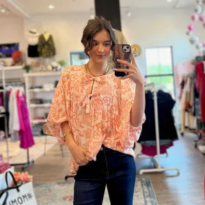 Field of Dreams Boho Floral Printed Blouse