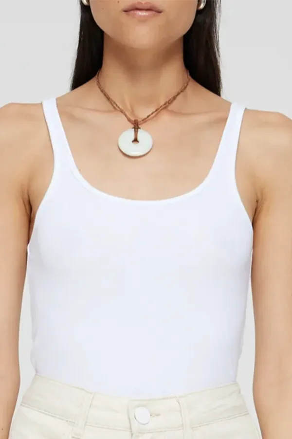 Fine Ribbed Tank in White (Sold Out)
