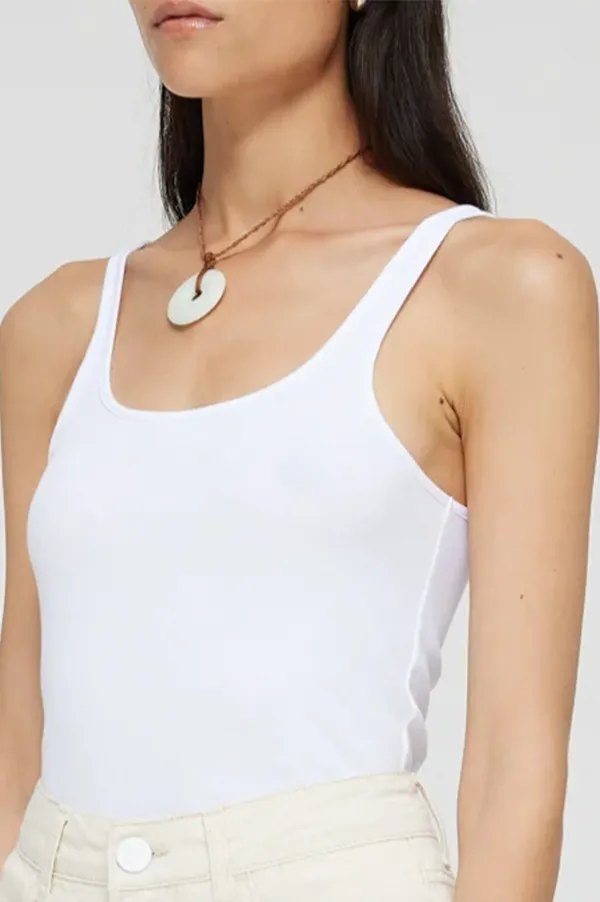 Fine Ribbed Tank in White (Sold Out)