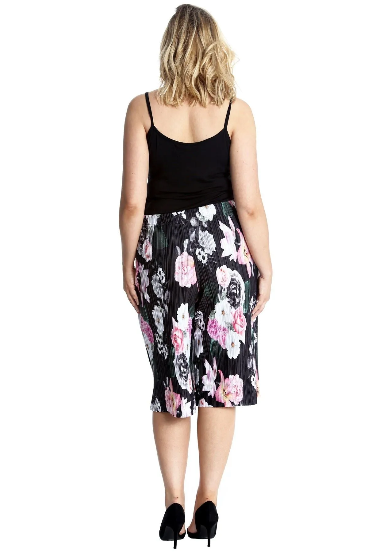 Floral Print Crinkle Culottes