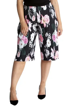 Floral Print Crinkle Culottes