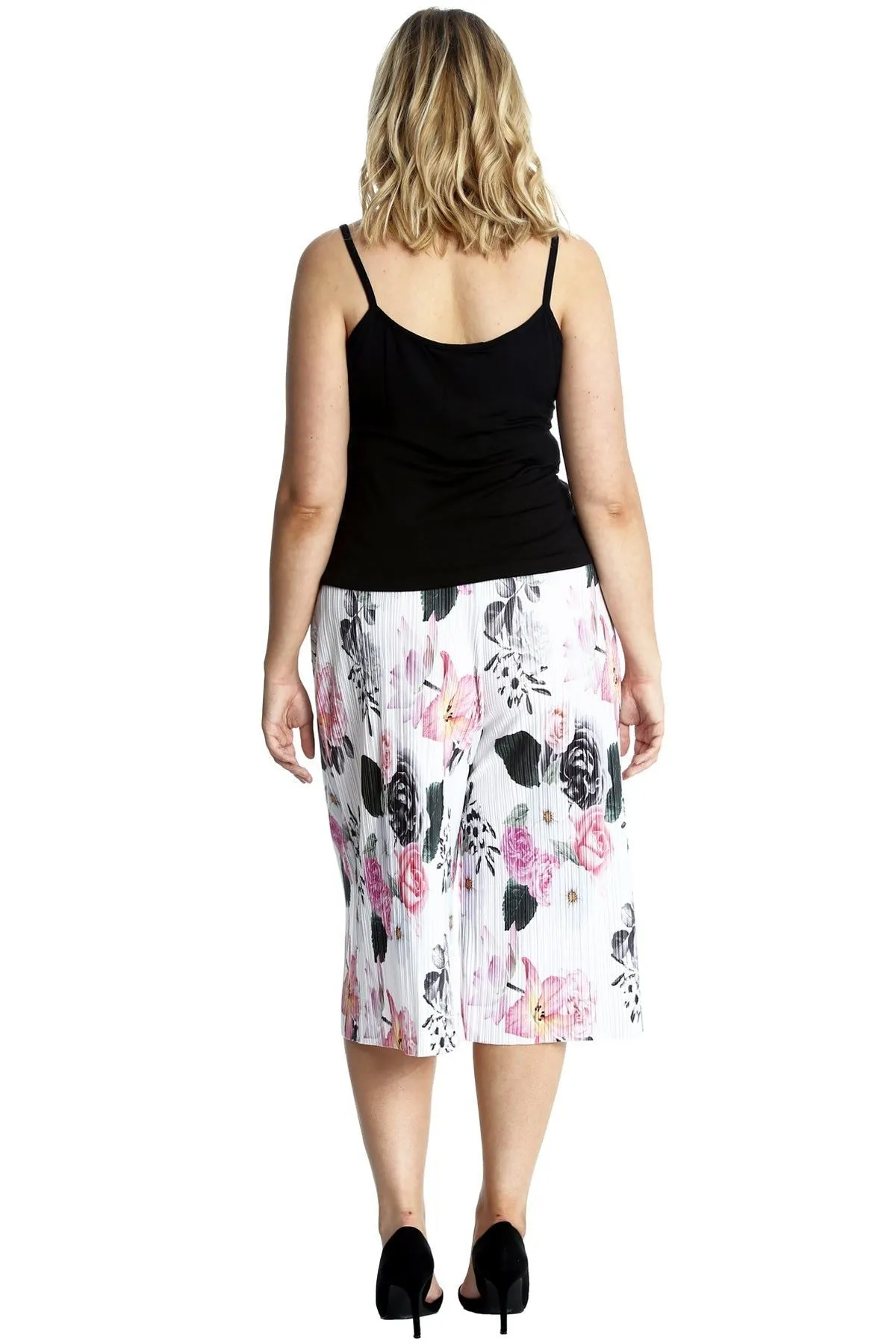 Floral Print Crinkle Culottes