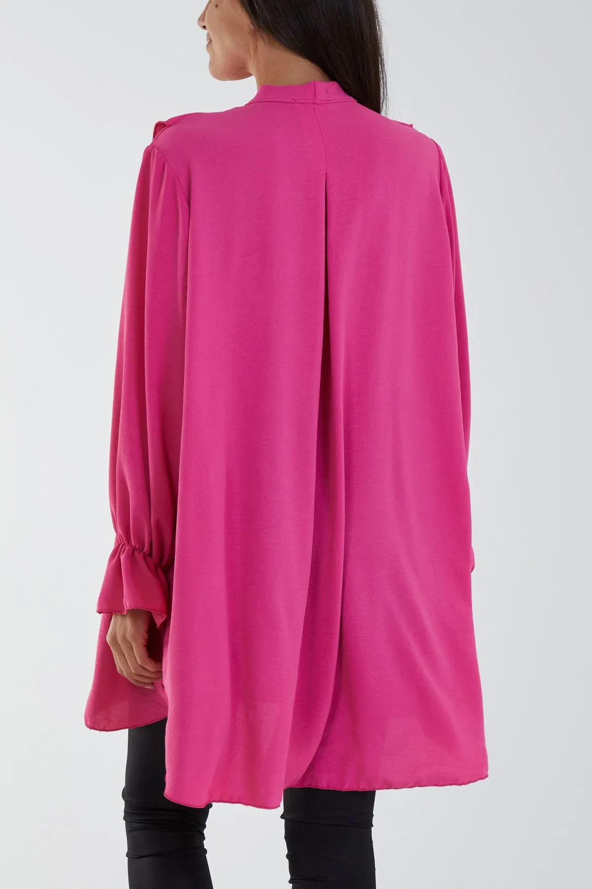 Flounce Poly Crepe Oversized Shirt
