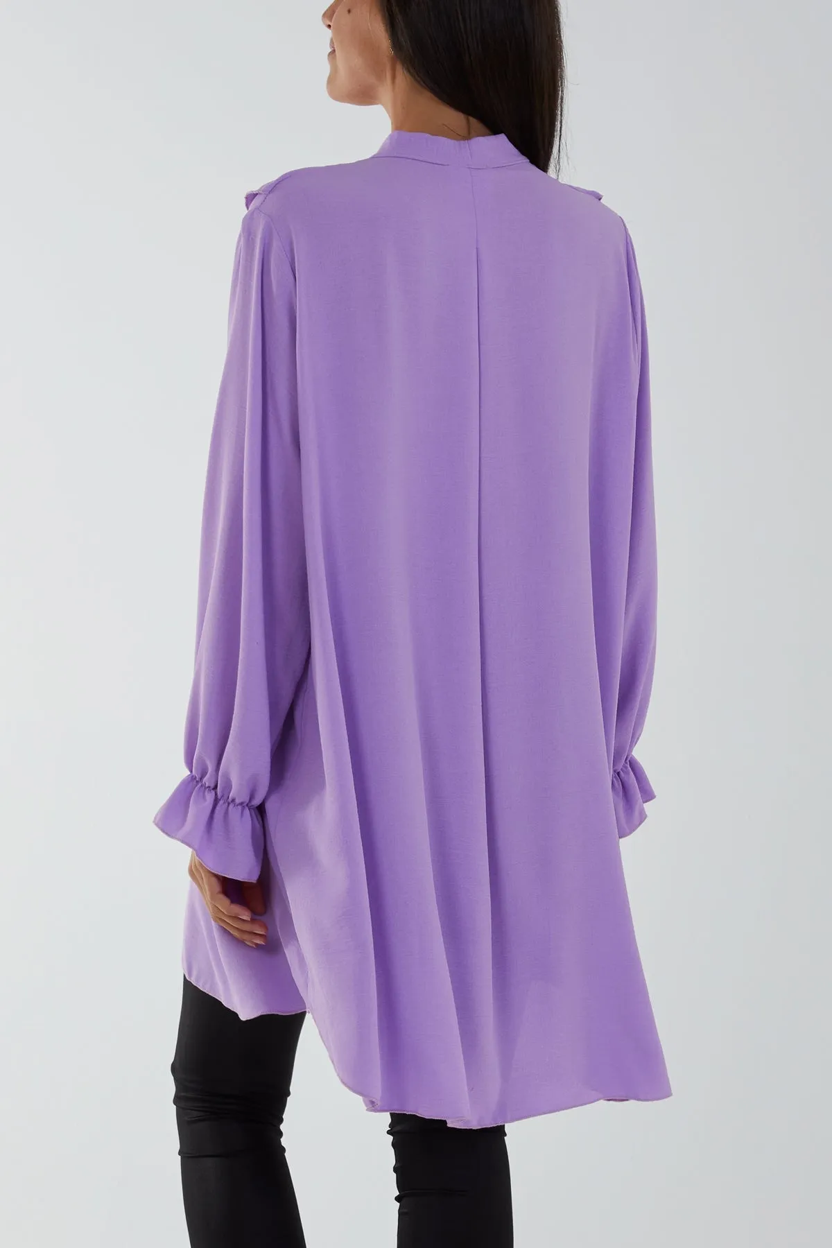 Flounce Poly Crepe Oversized Shirt