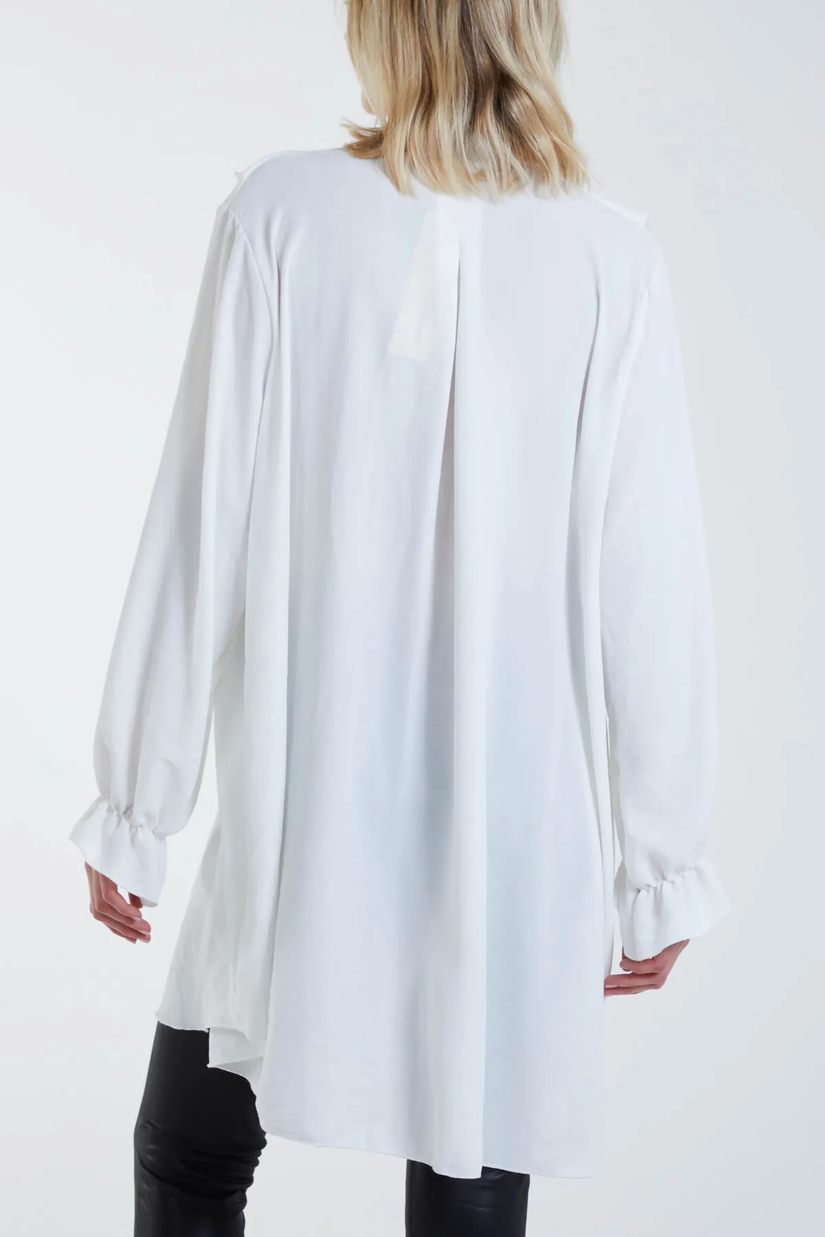 Flounce Poly Crepe Oversized Shirt