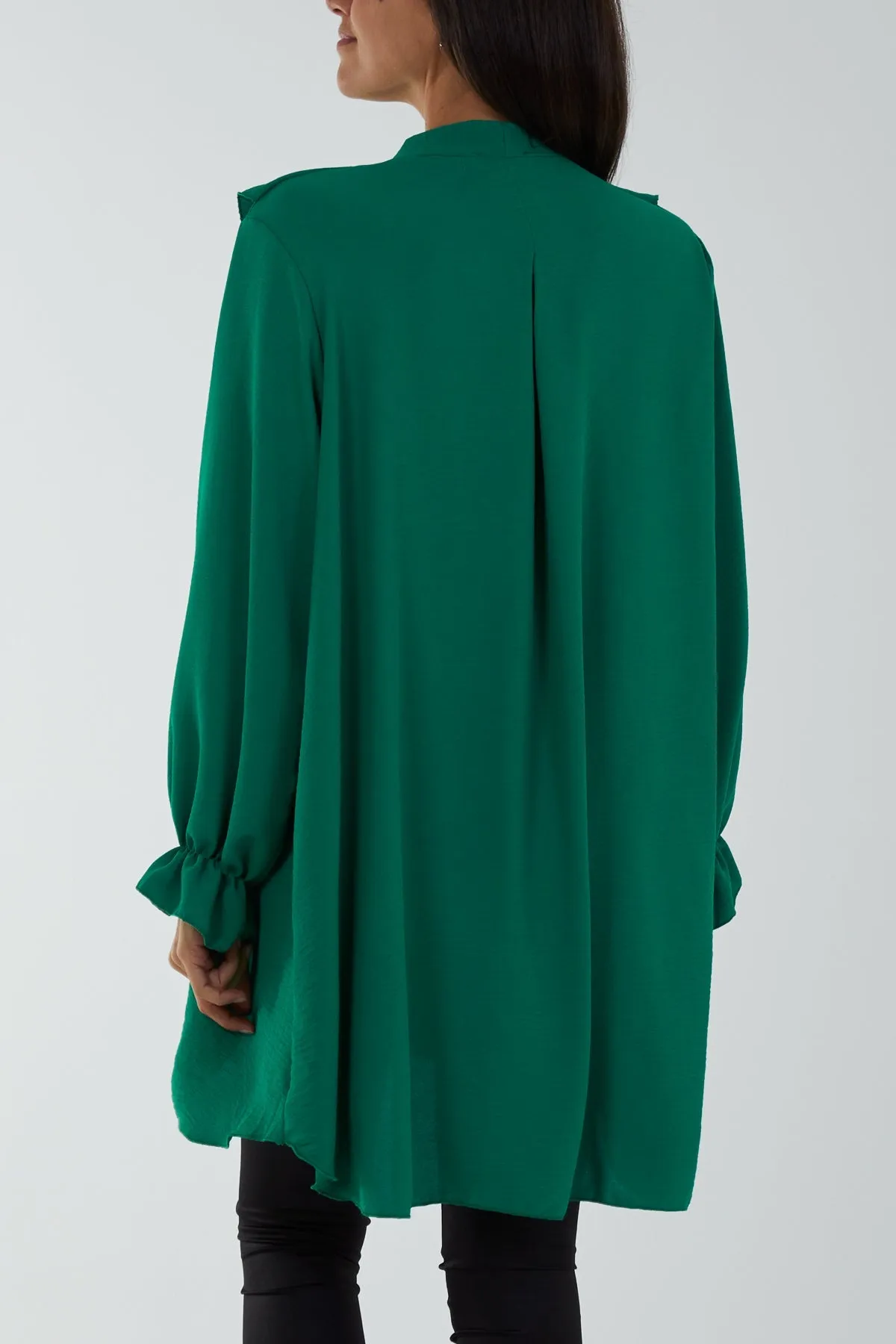 Flounce Poly Crepe Oversized Shirt