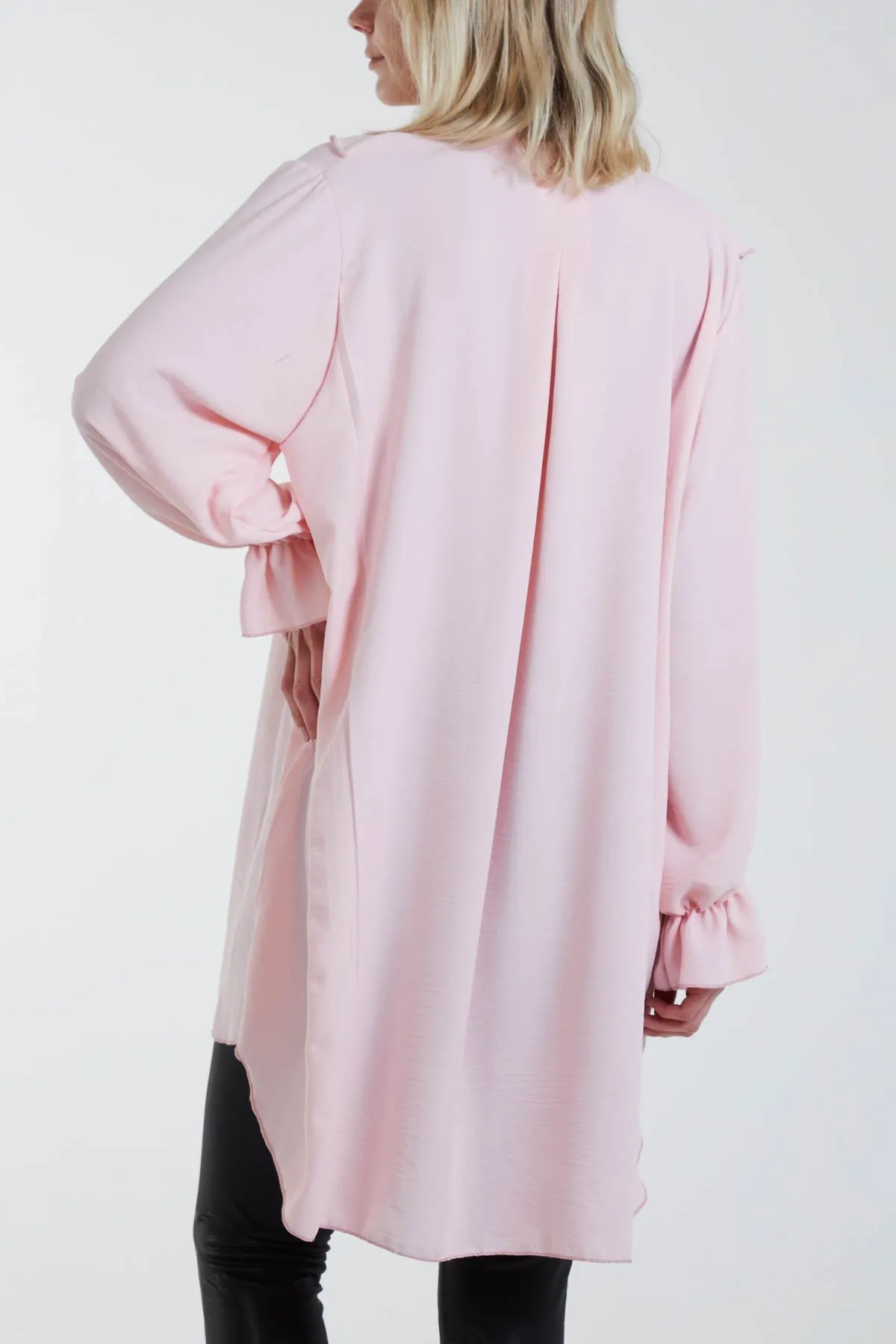 Flounce Poly Crepe Oversized Shirt