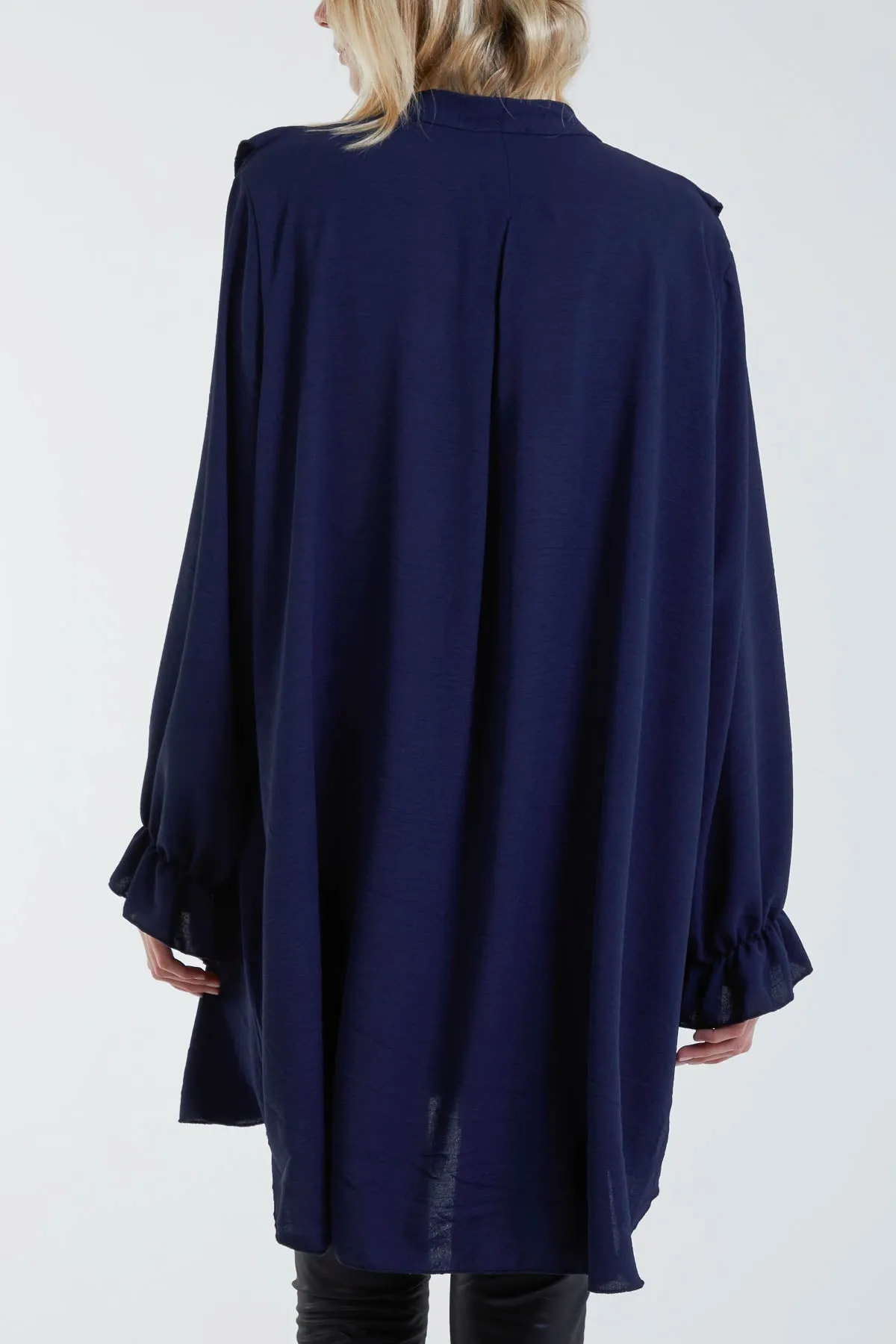 Flounce Poly Crepe Oversized Shirt
