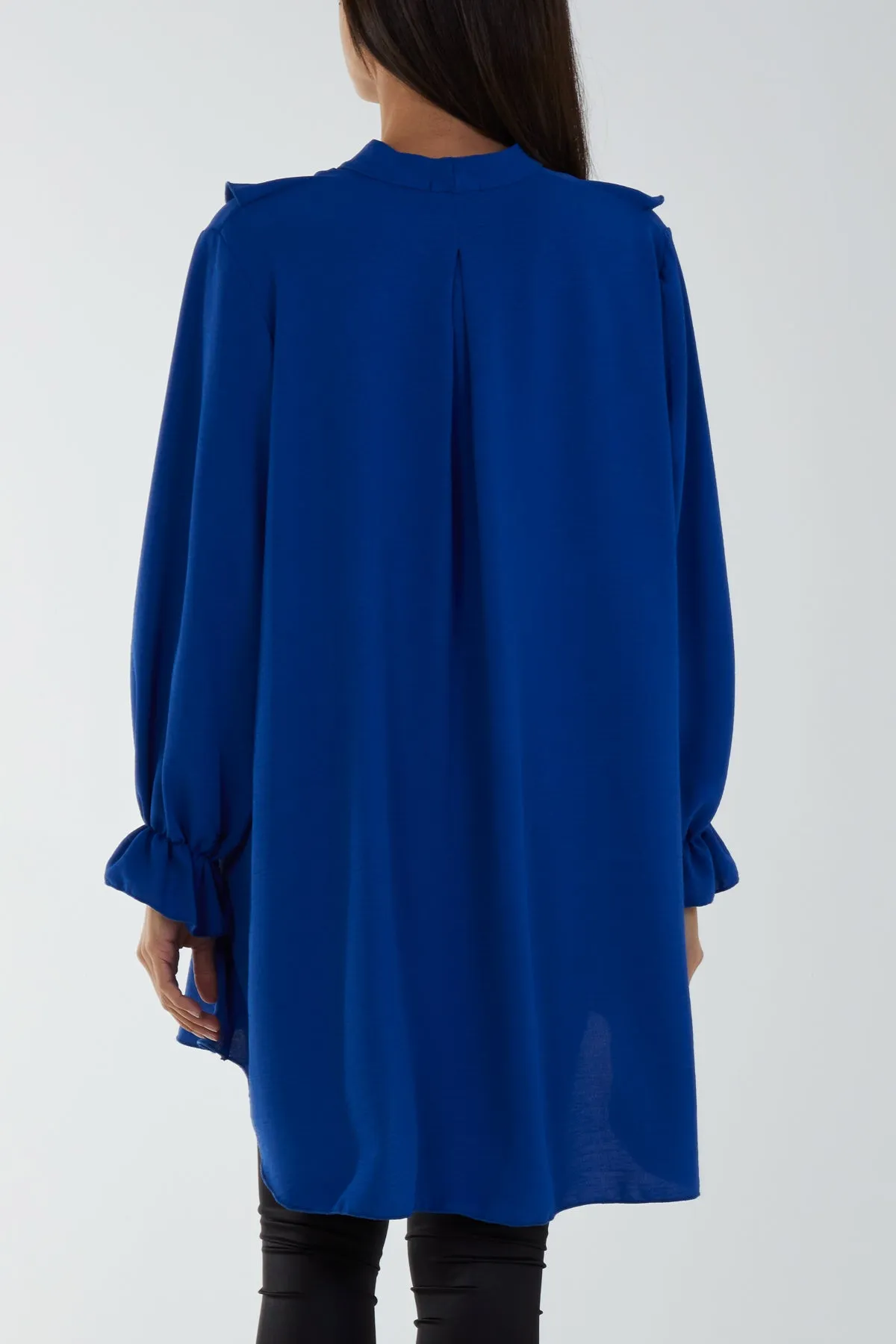 Flounce Poly Crepe Oversized Shirt
