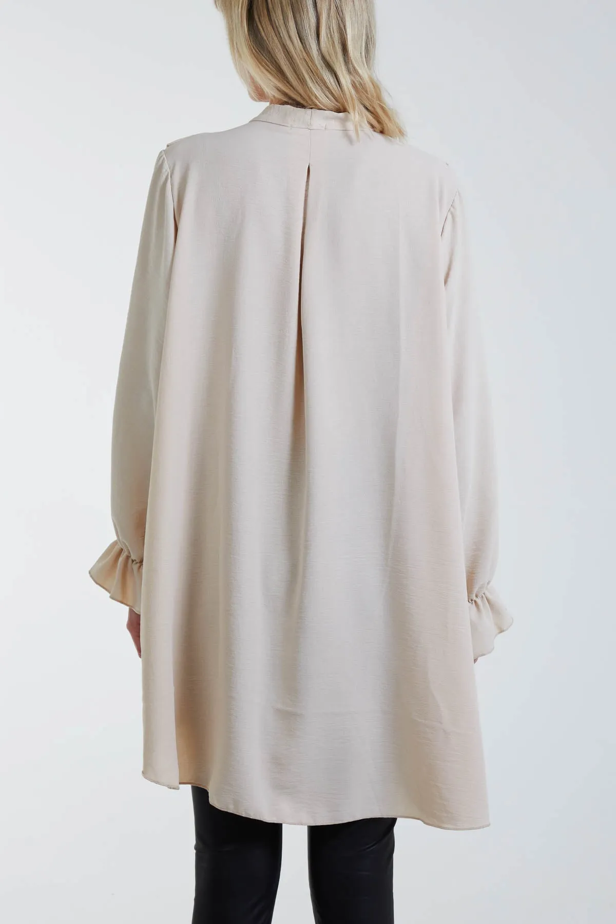 Flounce Poly Crepe Oversized Shirt