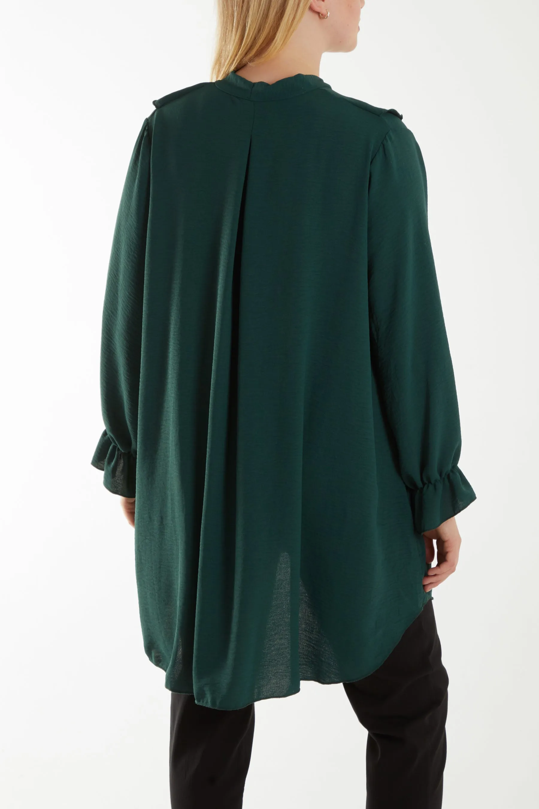 Flounce Poly Crepe Oversized Shirt
