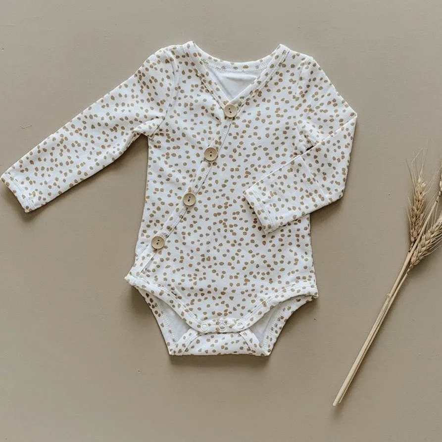 Gold Speckle Rib Cotton Stretch Bodysuit