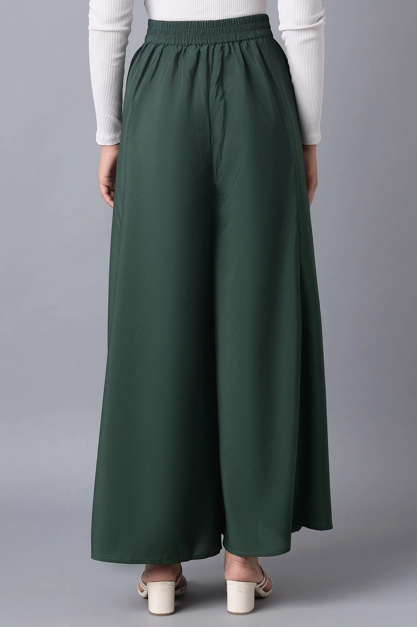 Green Flared Palazzo