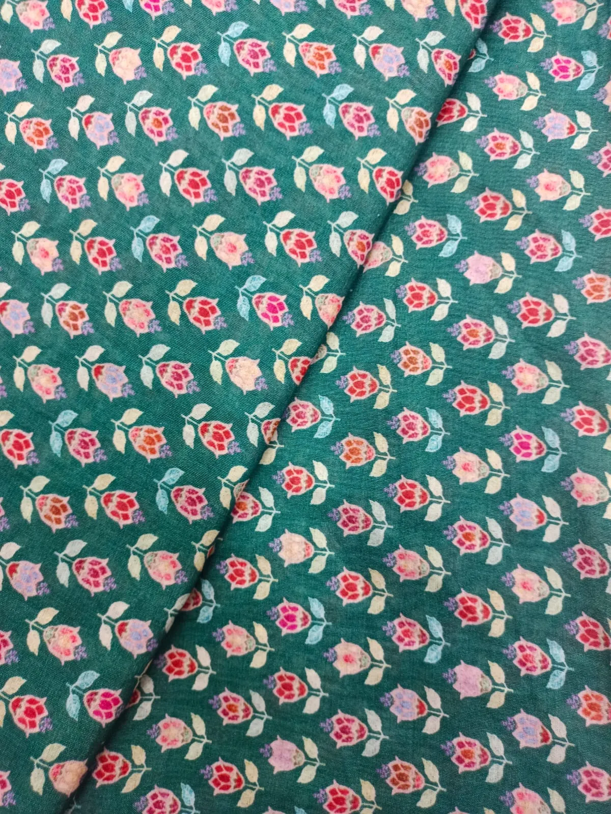 Handloom Pure Silk Soft Chanderi Digital Printed Fabric