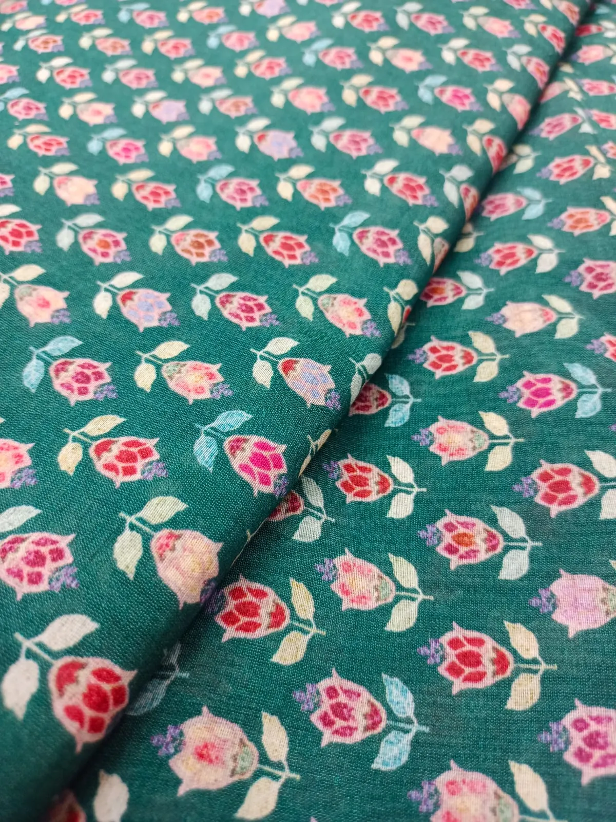 Handloom Pure Silk Soft Chanderi Digital Printed Fabric