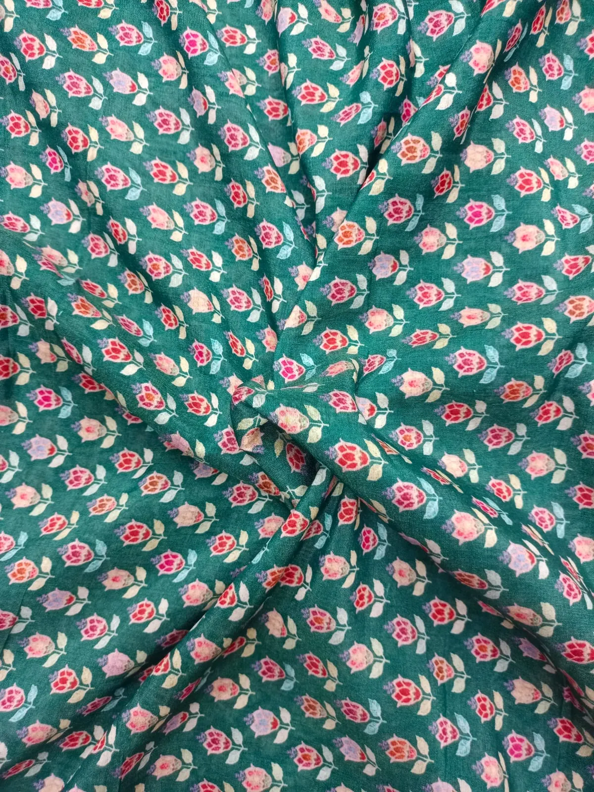 Handloom Pure Silk Soft Chanderi Digital Printed Fabric