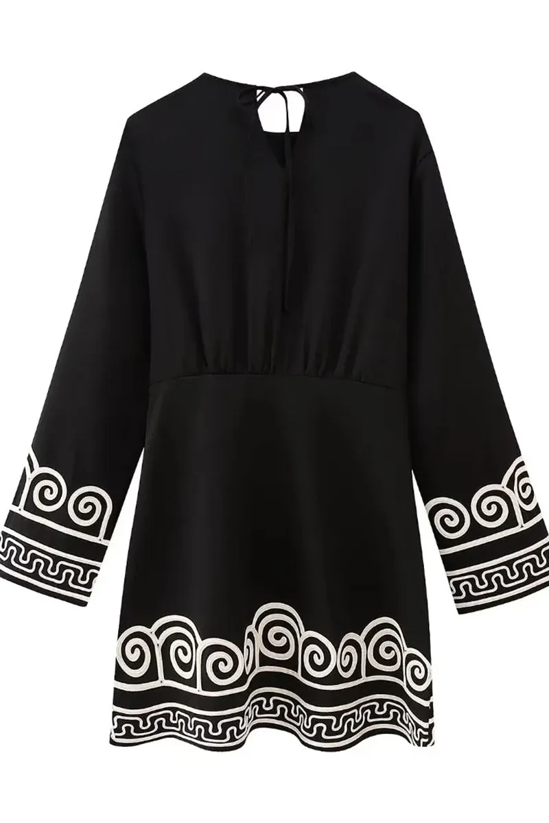 HBP1089 Ethnic Print Mini Dress