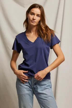 Hendrix V Neck Boxy Tee Dusk