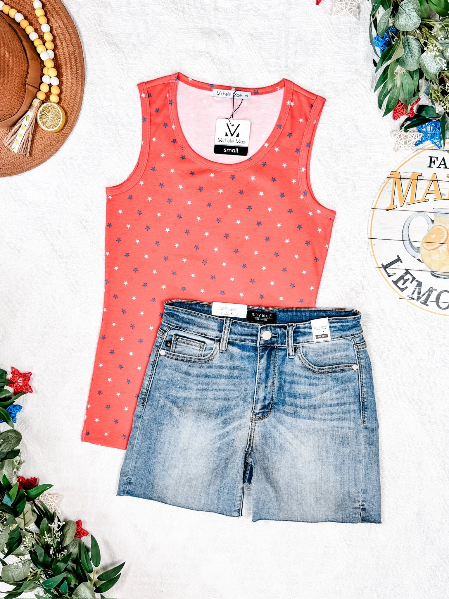 IN STOCK Ava Tank - Red Freedom Stars