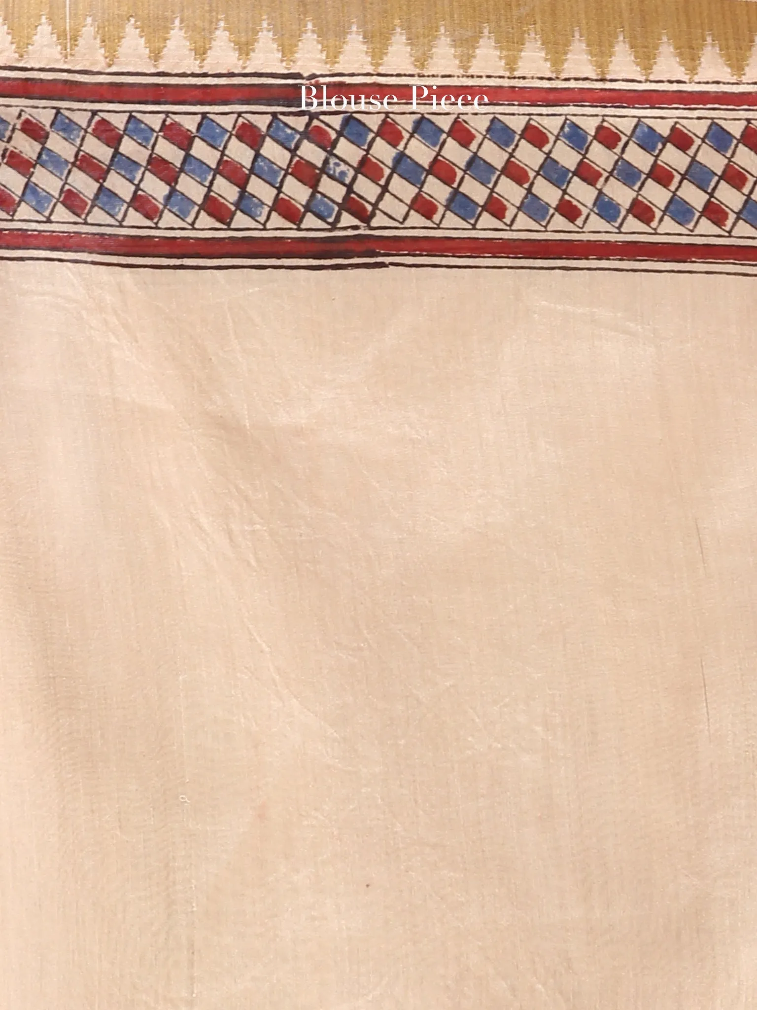 Ivory Indigo Maroon Hand Block Printed Chanderi Saree With Geecha Border - S031704520