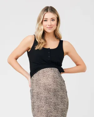 Izzy Button Down Rib Tank Black
