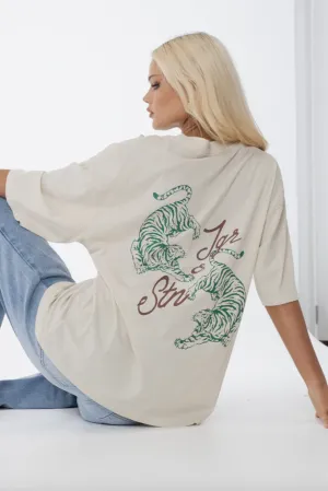 JAGGER & STONE TIGER TEE - ECRU