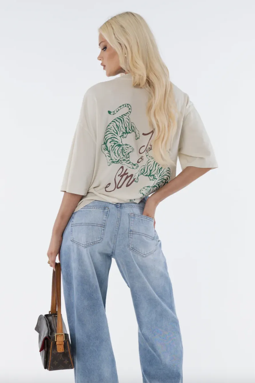 JAGGER & STONE TIGER TEE - ECRU