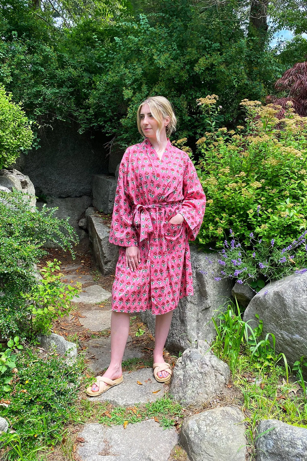 Jakarta Midi Robe | Coral Red