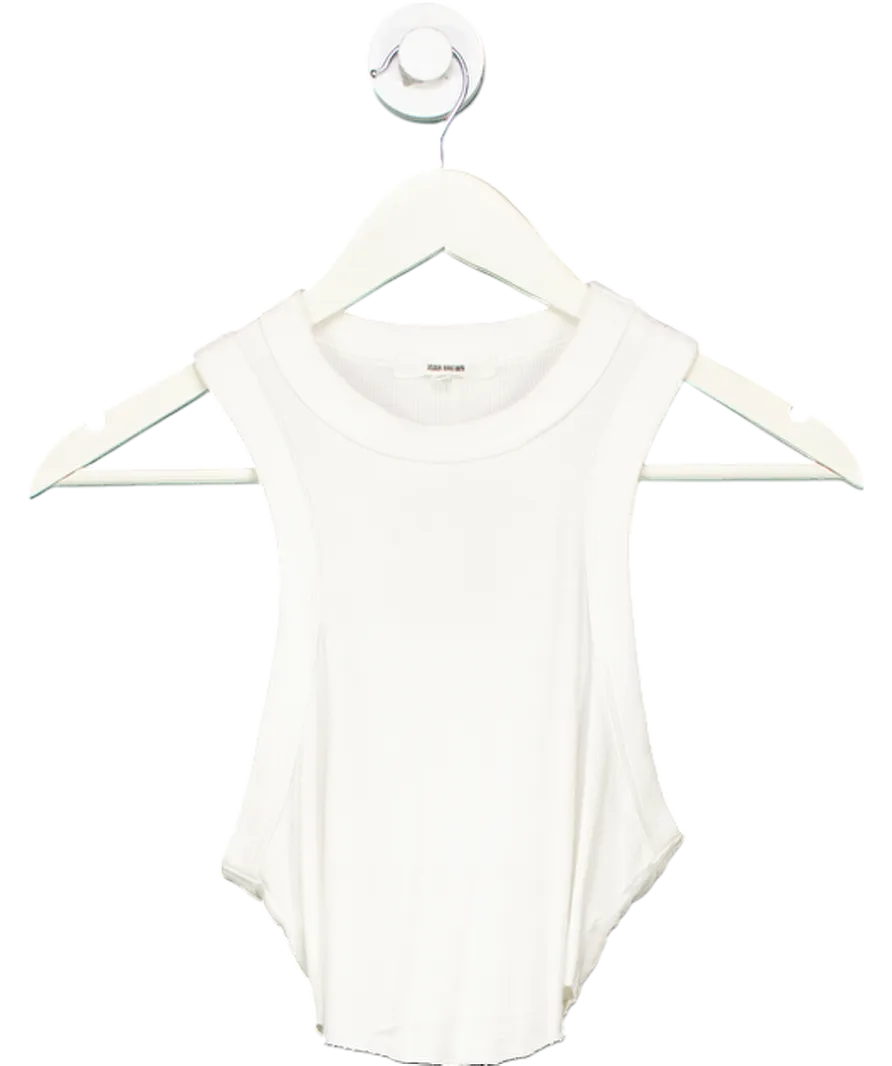 Joah Brown White Second Skin Tank Top UK XS/S