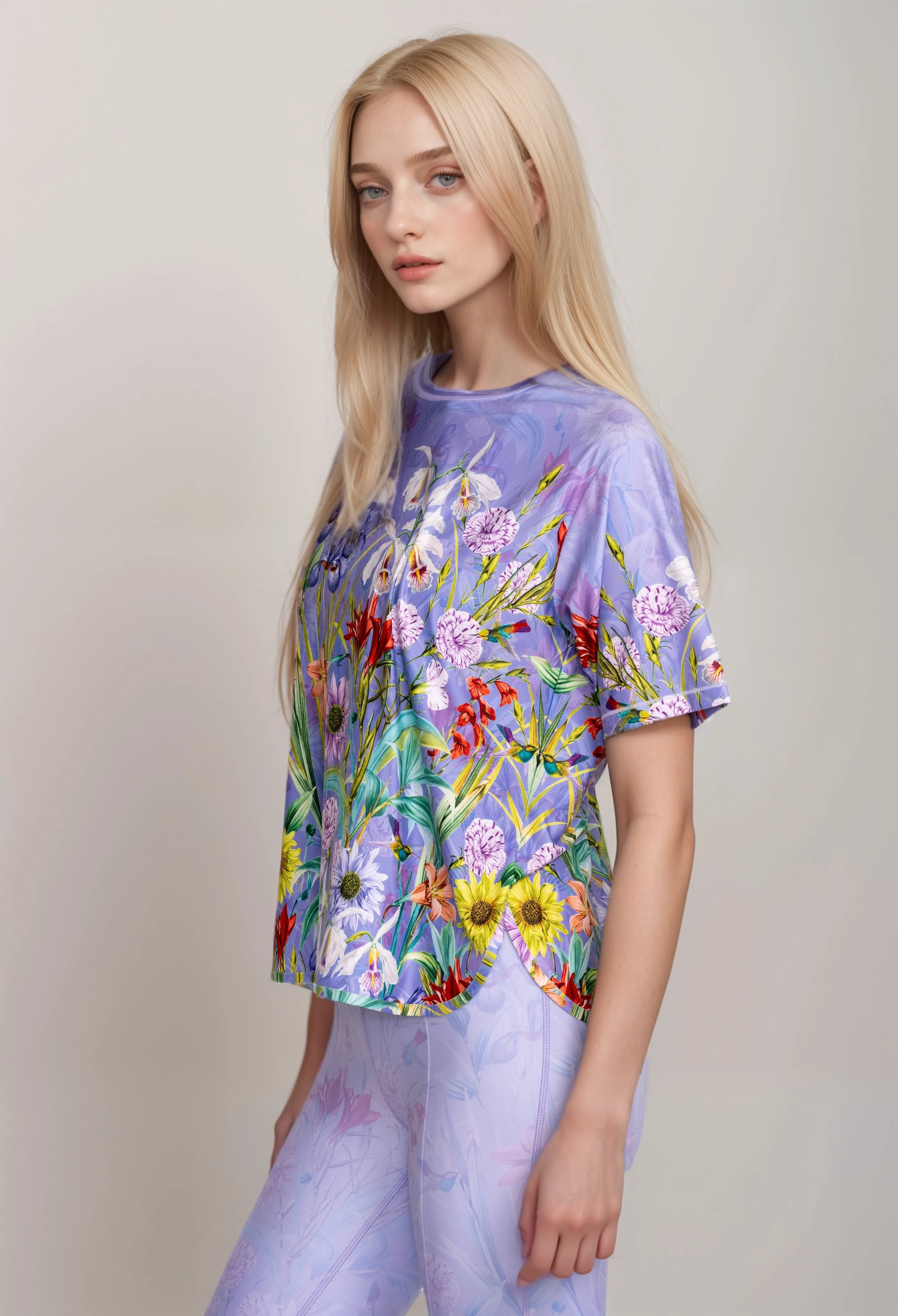 Johnny Was Short Sleeve Oversize Crop Tee A5924 Boho Chic