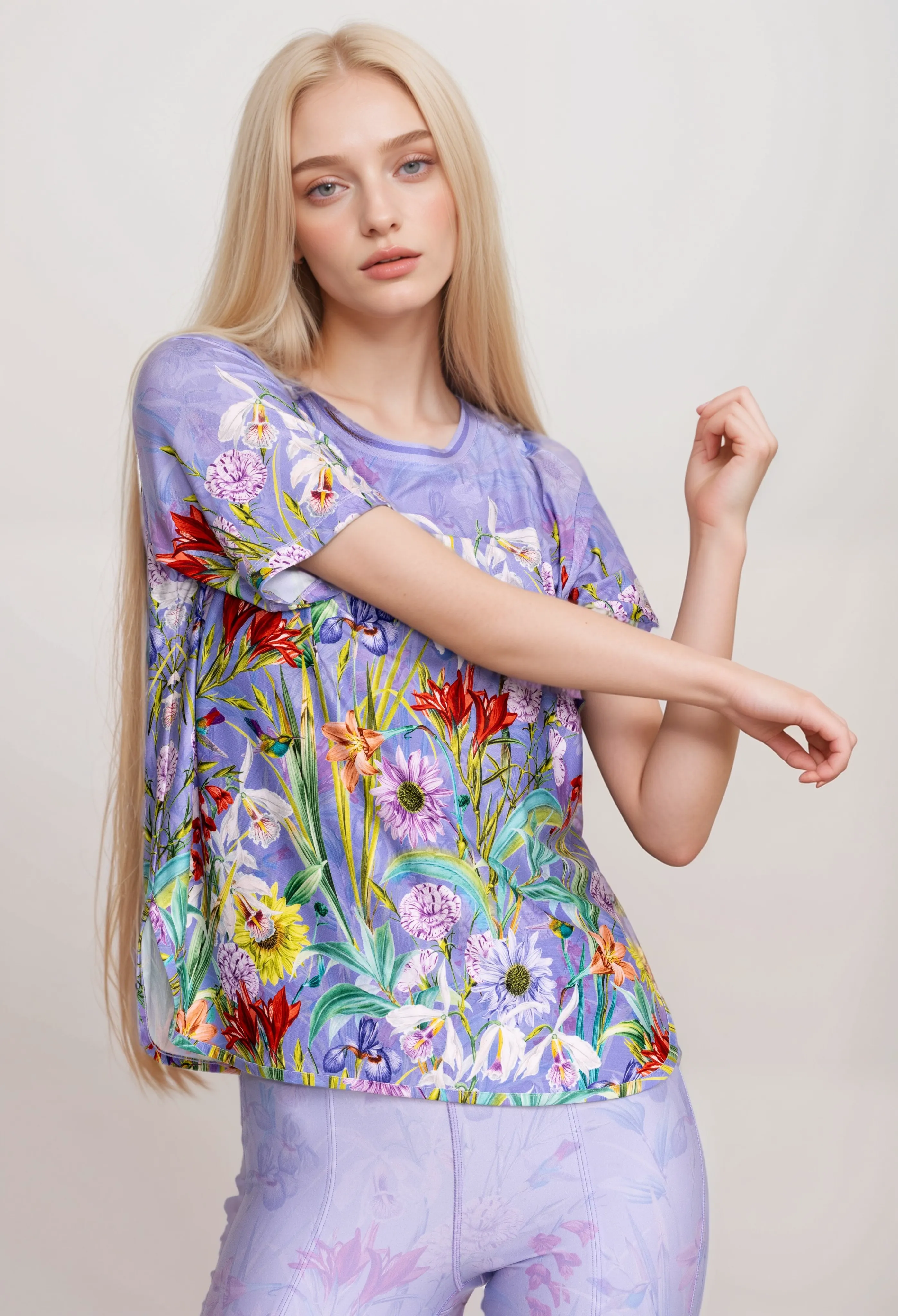 Johnny Was Short Sleeve Oversize Crop Tee A5924 Boho Chic