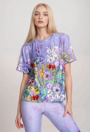 Johnny Was Short Sleeve Oversize Crop Tee A5924 Boho Chic