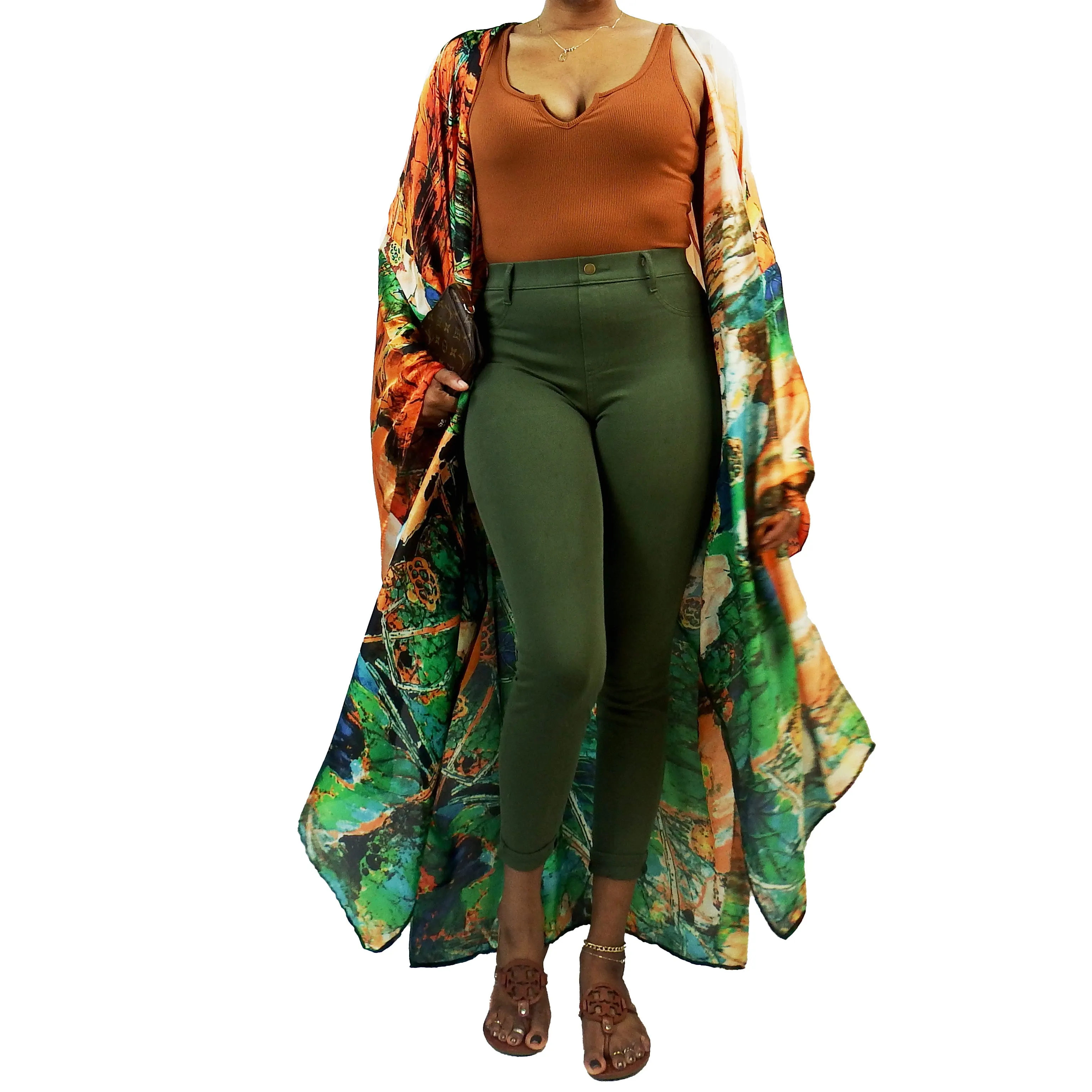 Jungle Look | Kimono Duster (Open Front) | Floor Length Long Robe