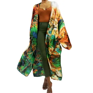 Jungle Look | Kimono Duster (Open Front) | Floor Length Long Robe