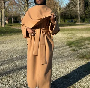 kimono manteau avec cape camel - Al moon paris