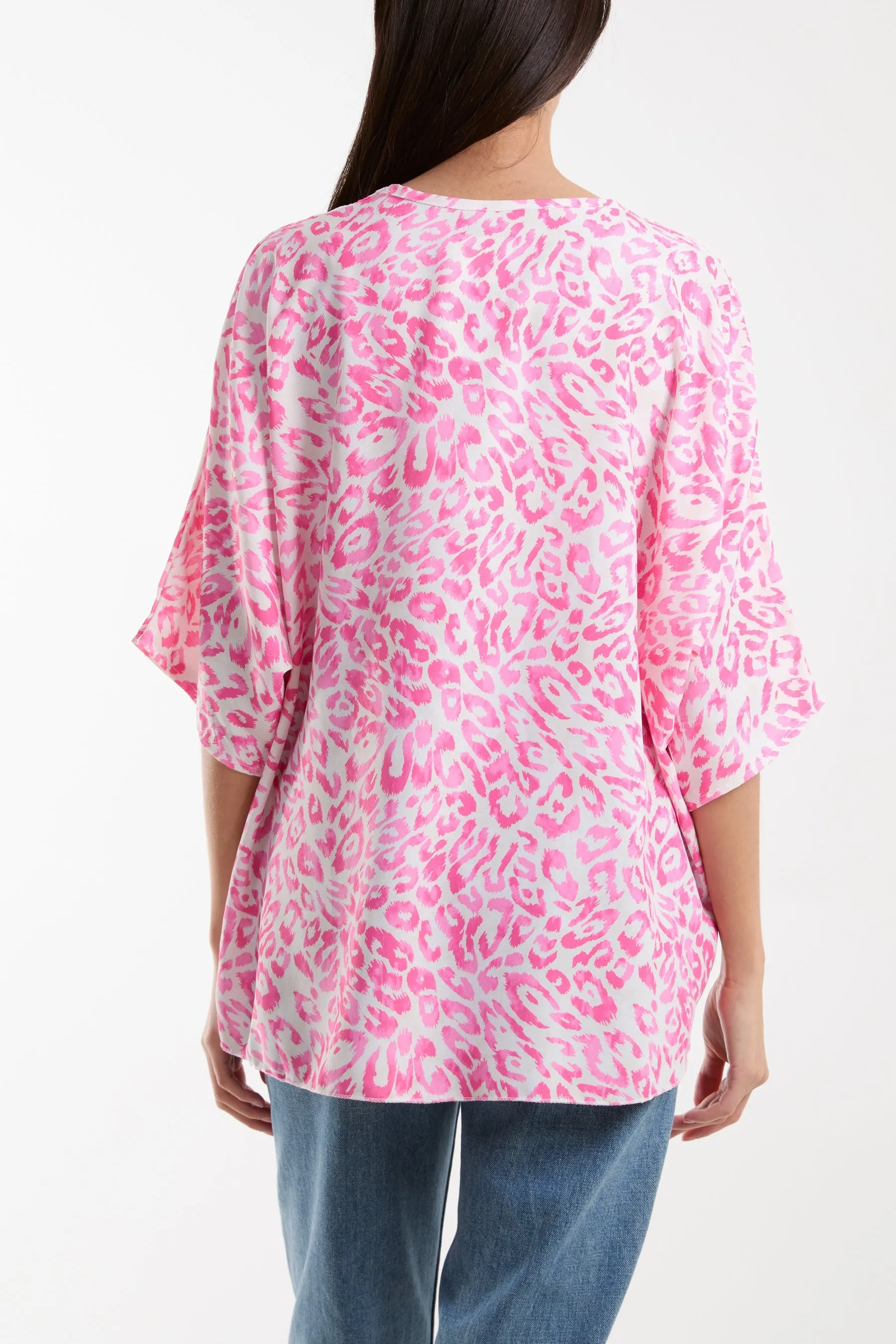 Knot Front Leopard Print Top