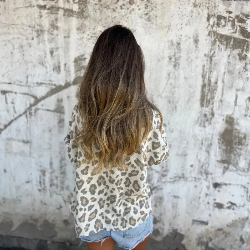 LADYLYNN - PRINTED LONG SLEEVE COLLARED SHIRT