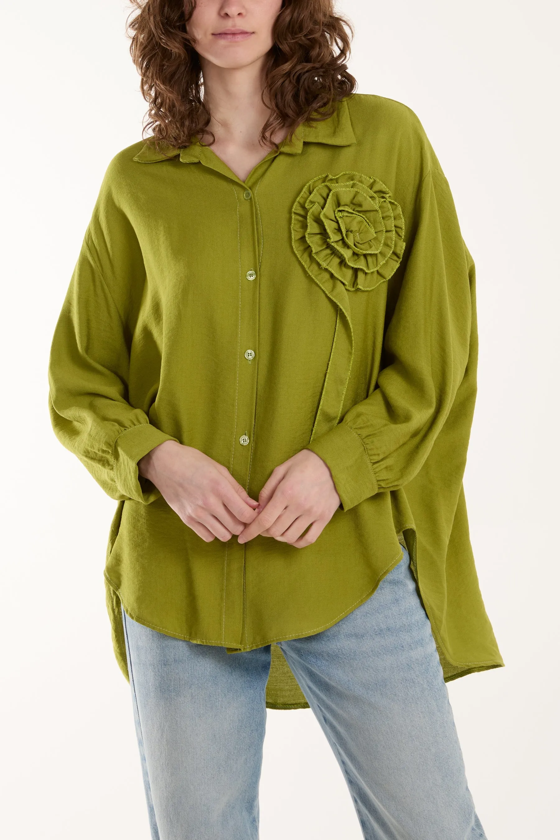 Large Ruffle Flower Shirt