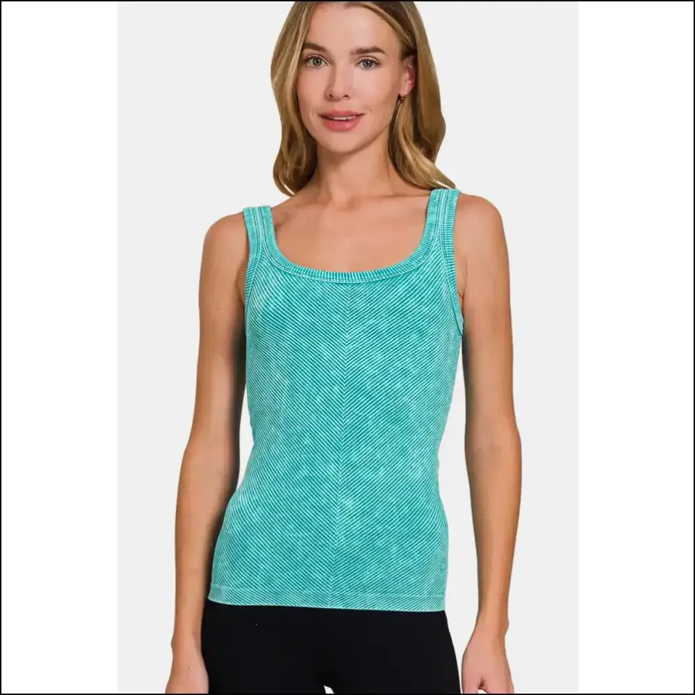 Life's too Short for Boring Tops: Get your Chic Ribbed Scoop Neck Now! 😄