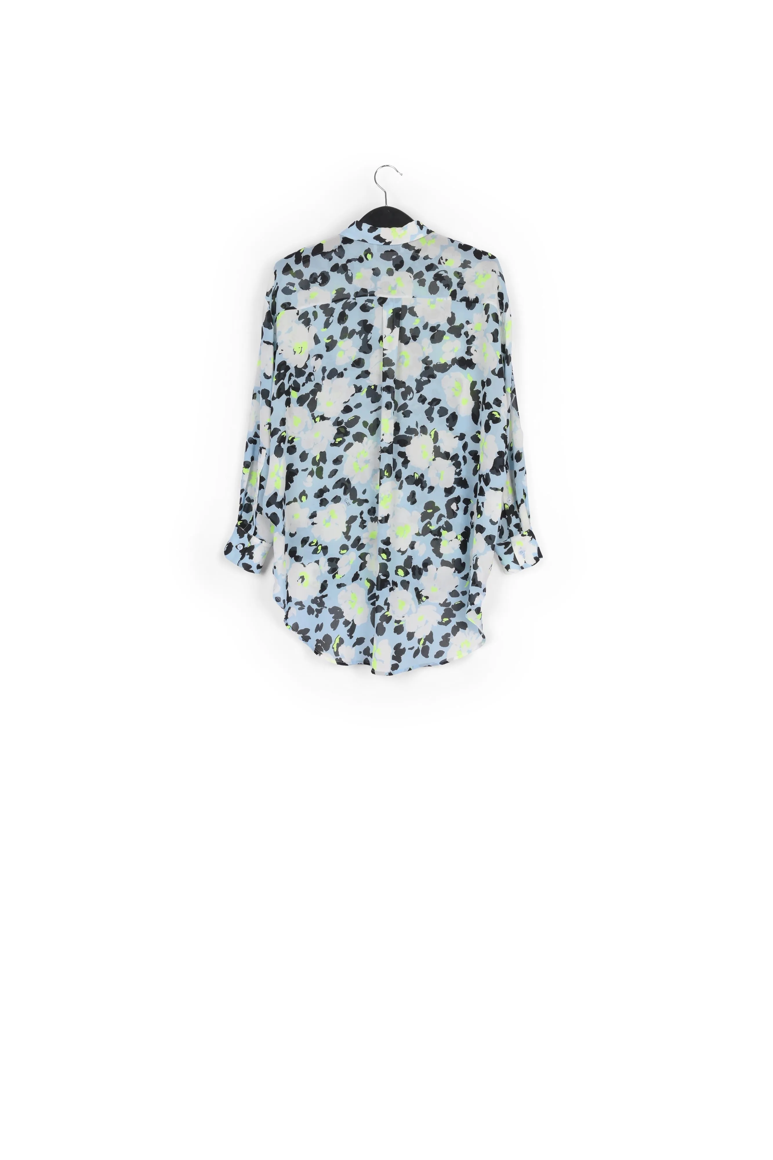 Light blue floral-print shirt