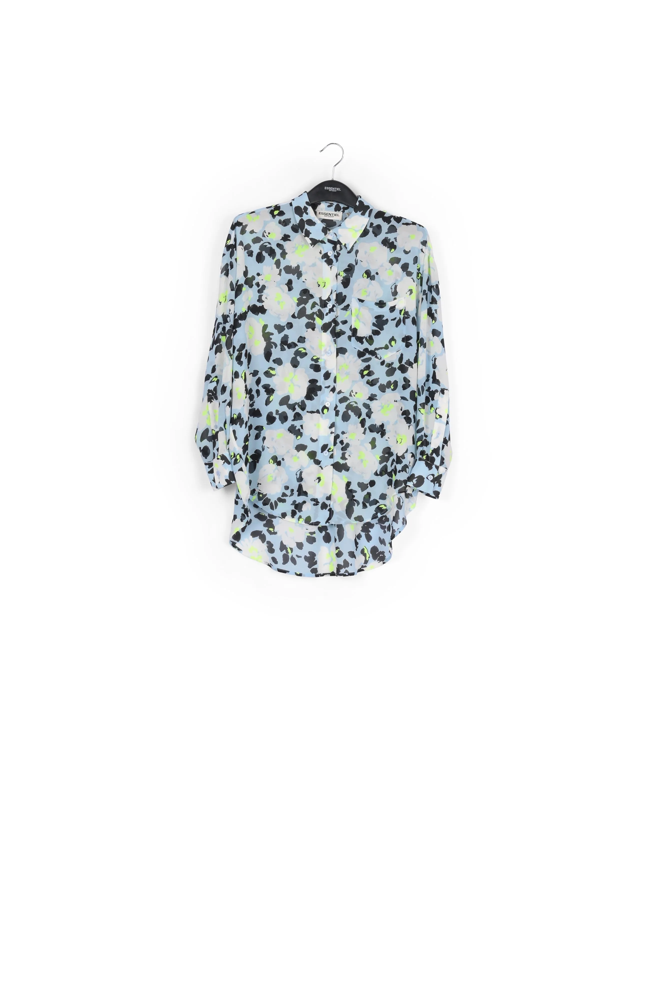 Light blue floral-print shirt