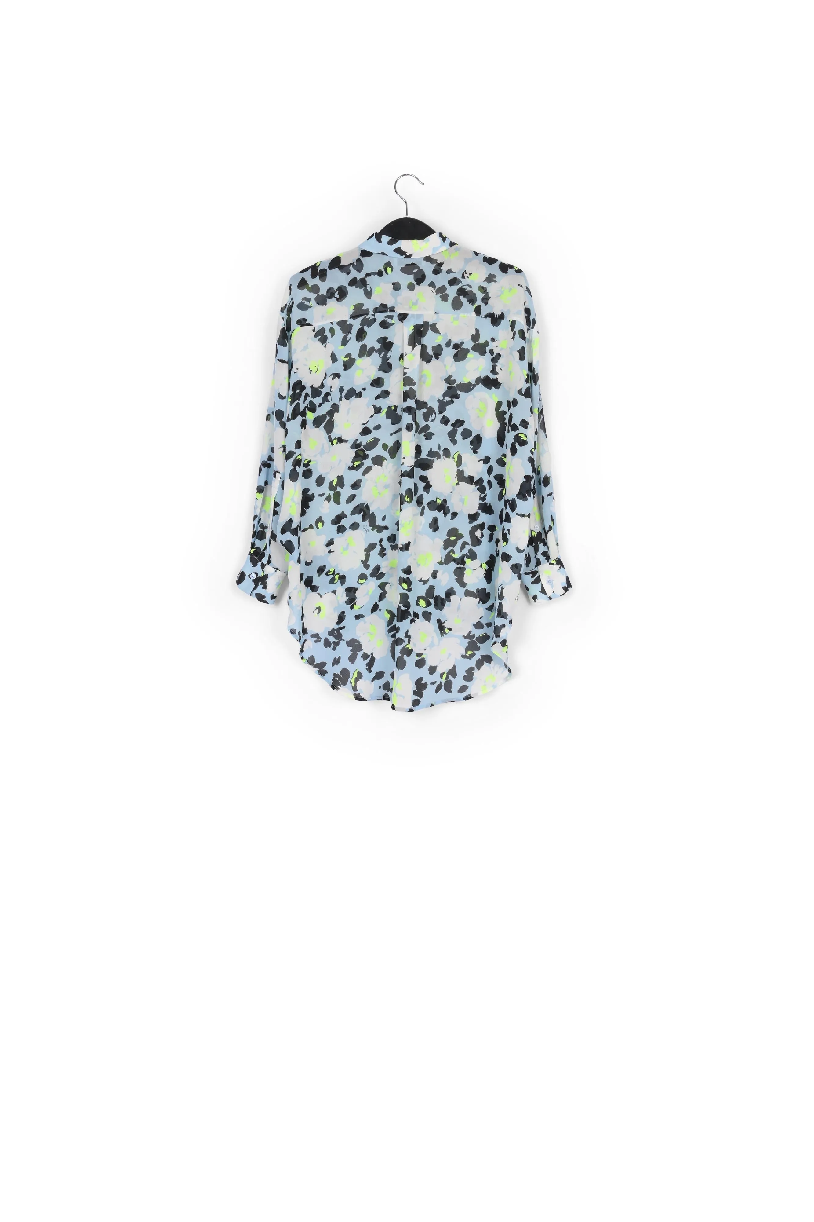 Light blue floral-print shirt