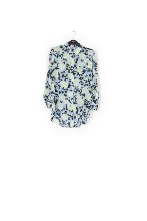 Light blue floral-print shirt