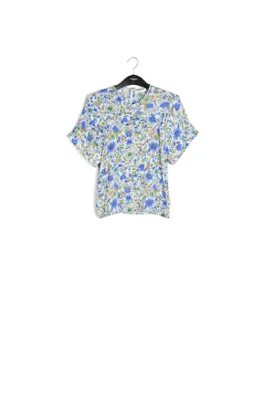 Light blue floral-print top