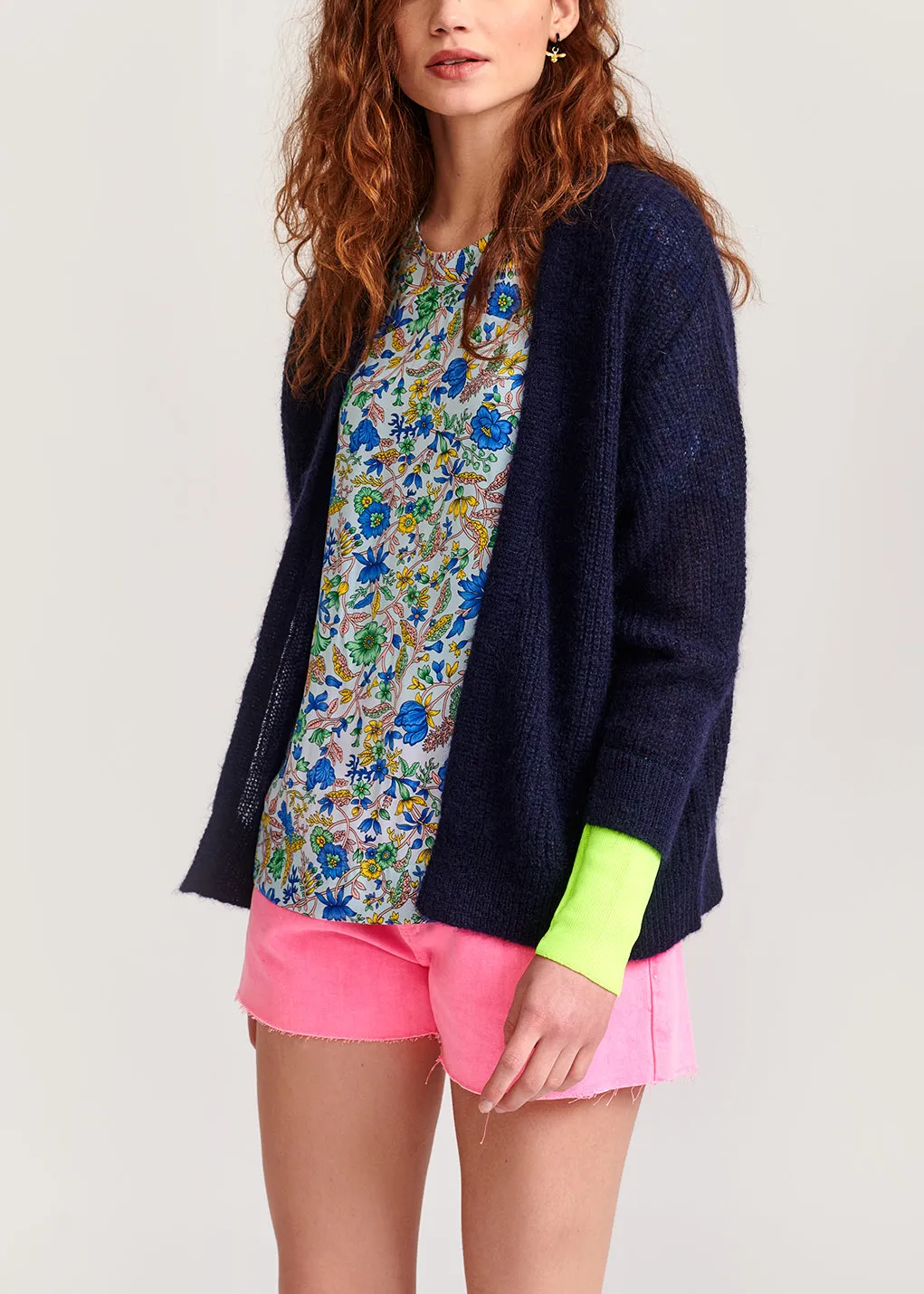 Light blue floral-print top