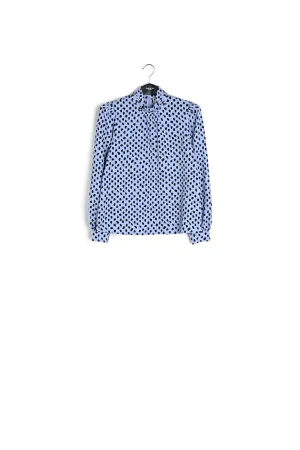 Light blue polka dot turtleneck top